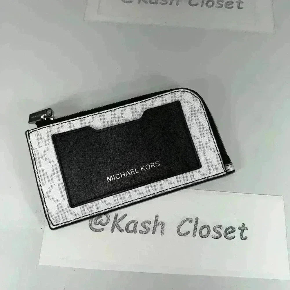 Michael Kors Mens Wallet Cooper Logo Zip Around Bright White